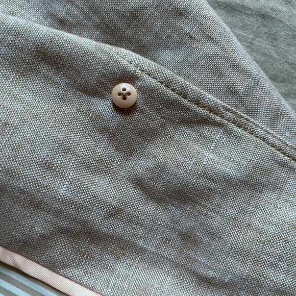 Tan Linen Blazer with Gold Buttons - Picture 9 of 13